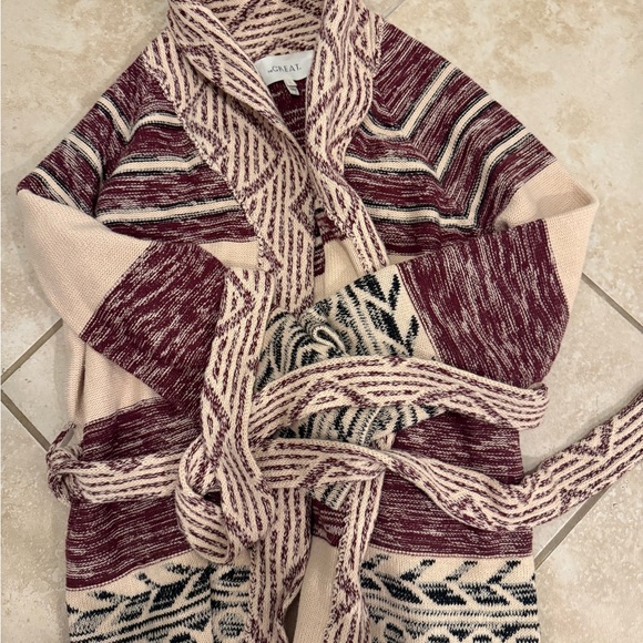 THE GREAT. Burgundy and Beige Riding Cardigan 0 XS 2025 - Picture 3 of 4